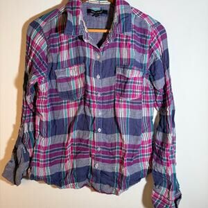 Coupe Padded Plaid Button-Up Shirt - Multicolor